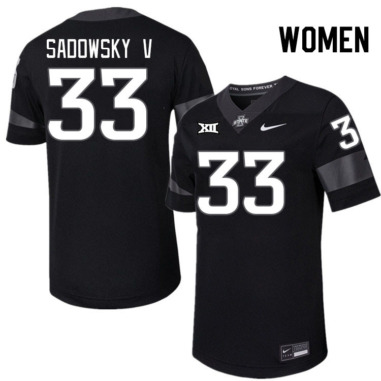 Women #33 Jack Sadowsky V Iowa State Cyclones College Football Jerseys Stitched-Black